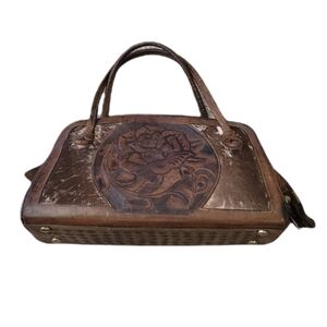 Vintage - 1940's‎ Leather & Calf Hair Tooled Handbag